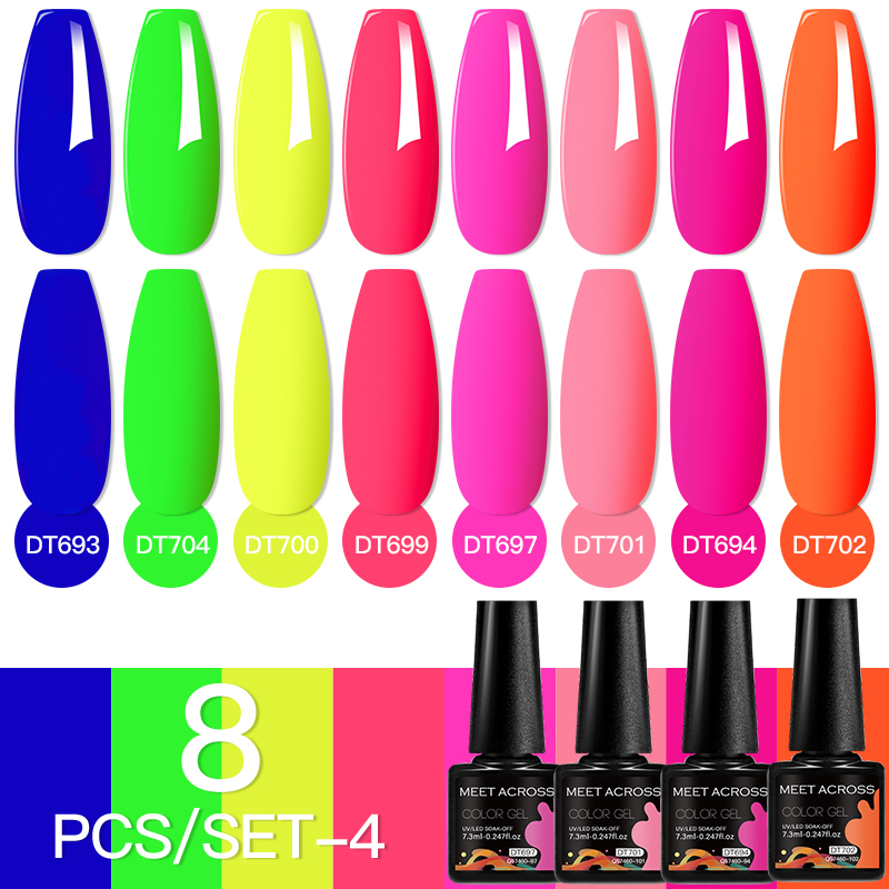 Photography Lighting Gels - MEET ACROSS 8Pcs/Set Fuorescent Gel Nail
