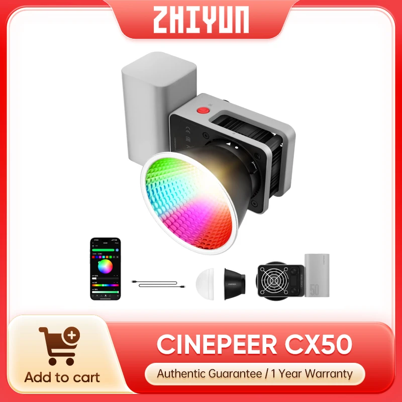 Zhiyun CINEPEER CX50 RGB Video - Photography Lighting App ulasan dan harga