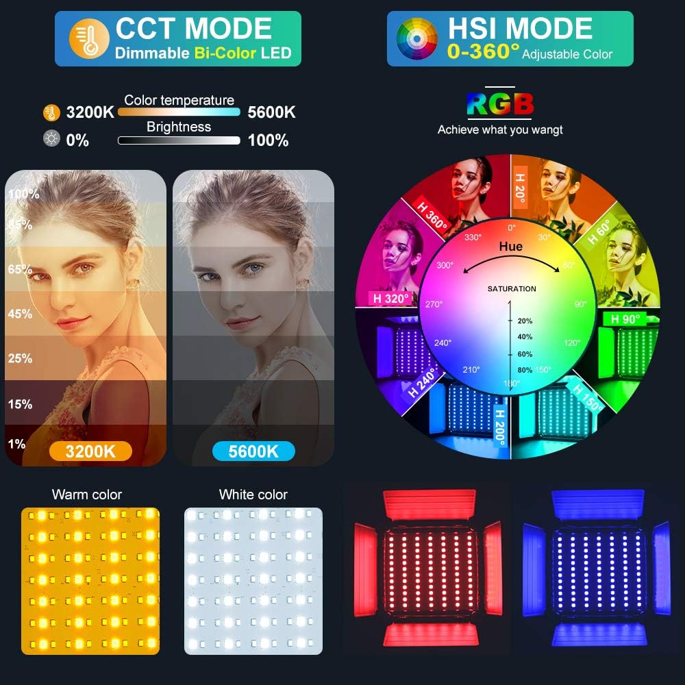RGB LED Panel Video Light with - Photography Lighting App ulasan dan harga
