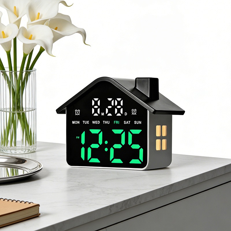 House Shaped Led Alarm Clock E - Photography Lighting Portrait ulasan dan harga