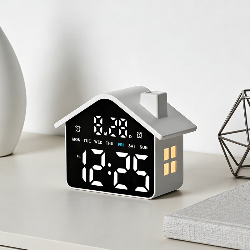 House Shaped Led Alarm Clock E - Photography Lighting Portrait ulasan dan harga