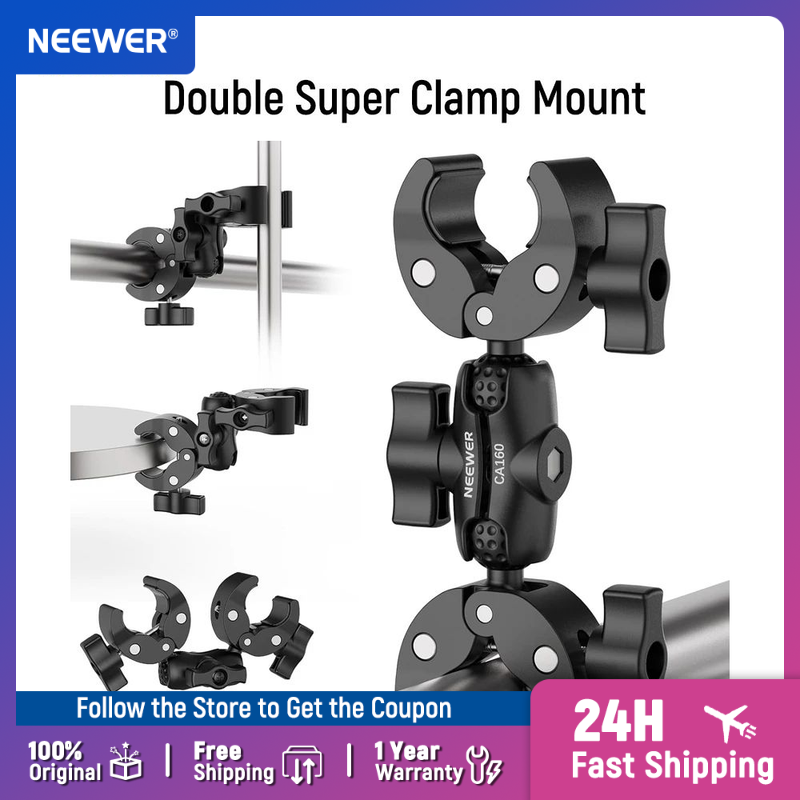 NEEWER Double Super Clamp Moun - Photography Lighting Kit Neewer ulasan dan harga
