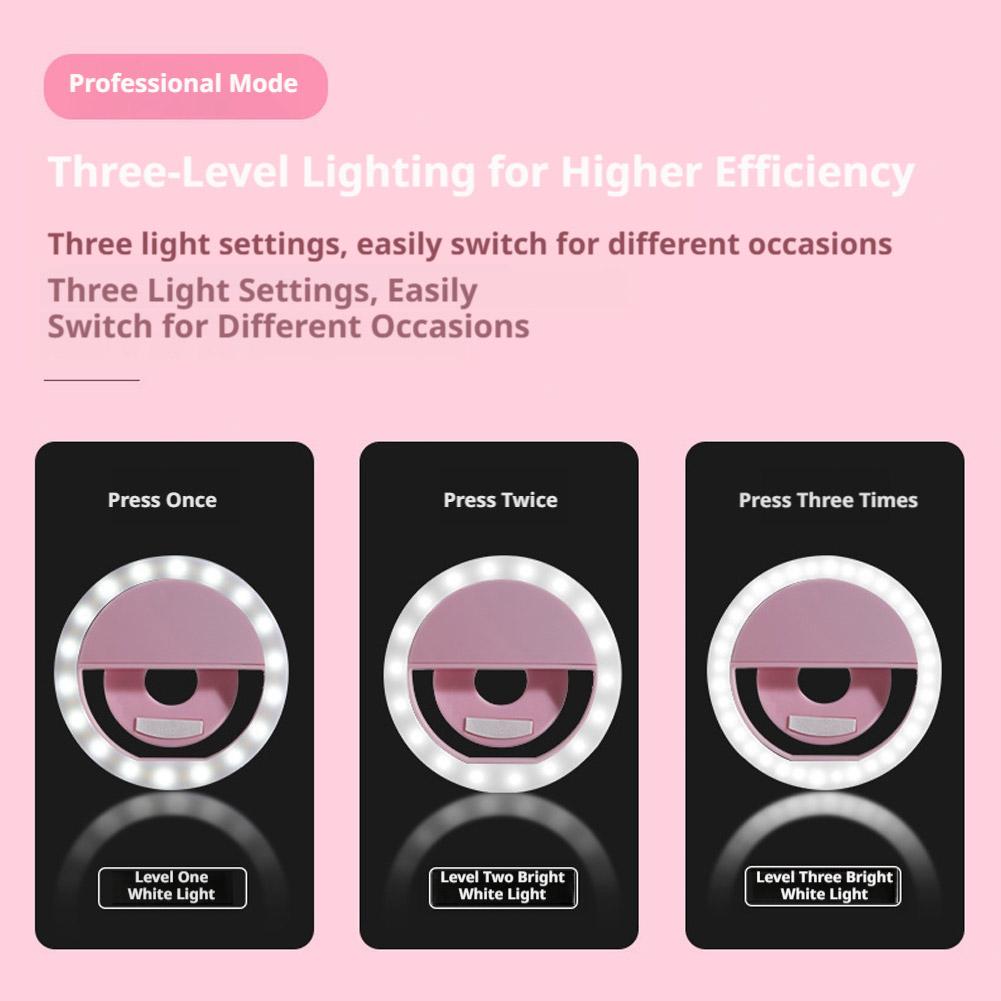 Clip On Selfie Ring Light Rech - Photography Lighting Ring ulasan dan harga