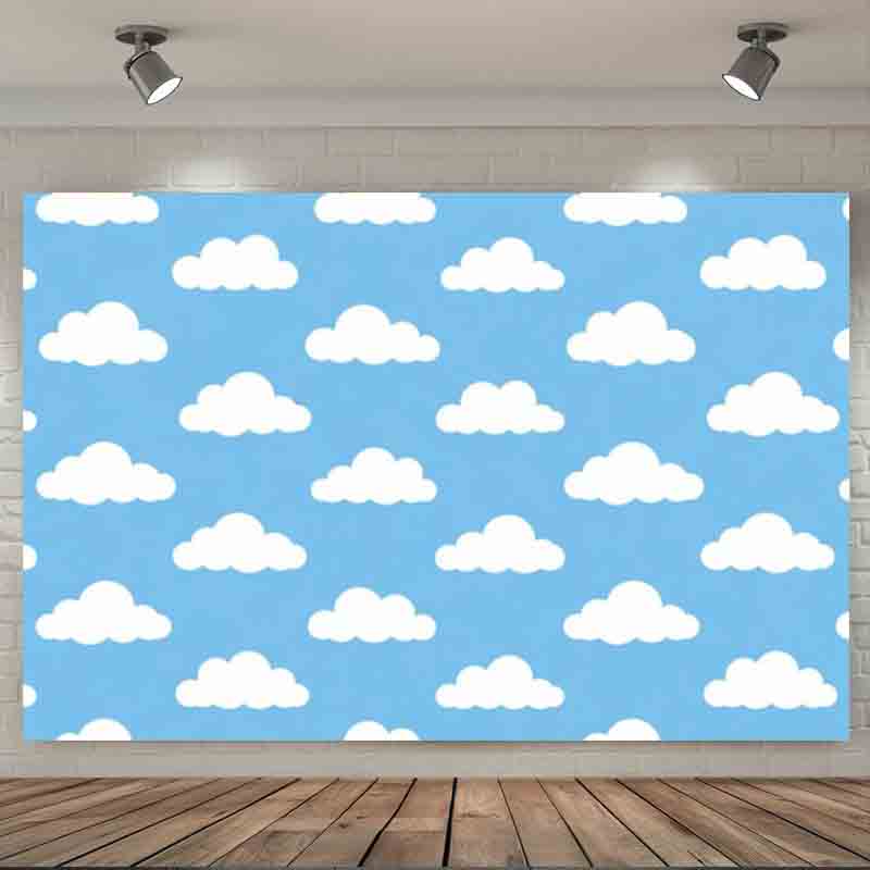 Cartoon Simple Blue Sky White  - Photography Lighting Portrait ulasan dan harga