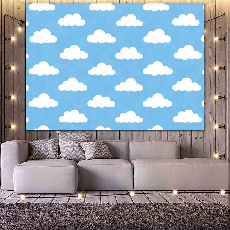 Cartoon Simple Blue Sky White  - Photography Lighting Portrait ulasan dan harga