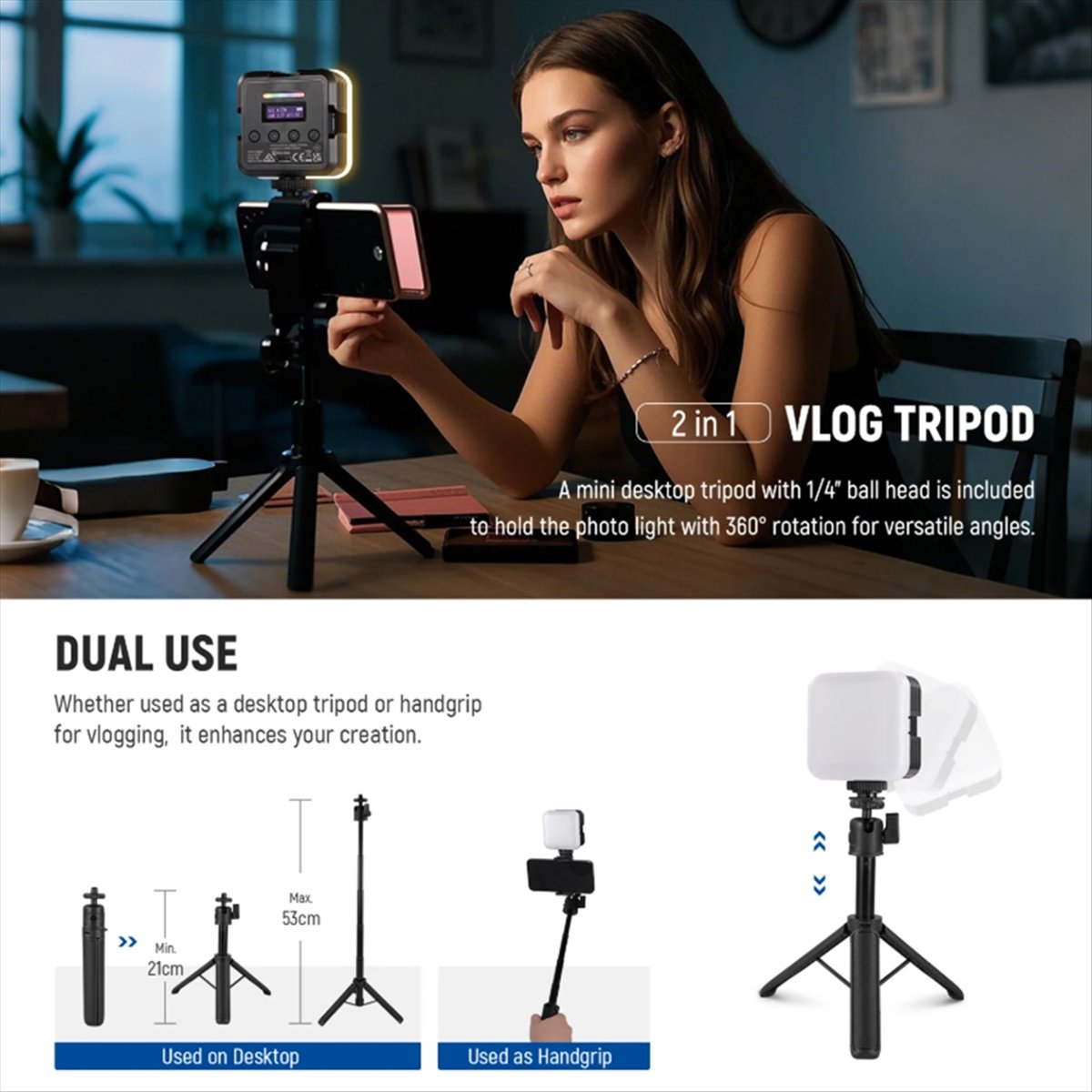 Top Magnetic RGB Video Light w - Photography Lighting App ulasan dan harga