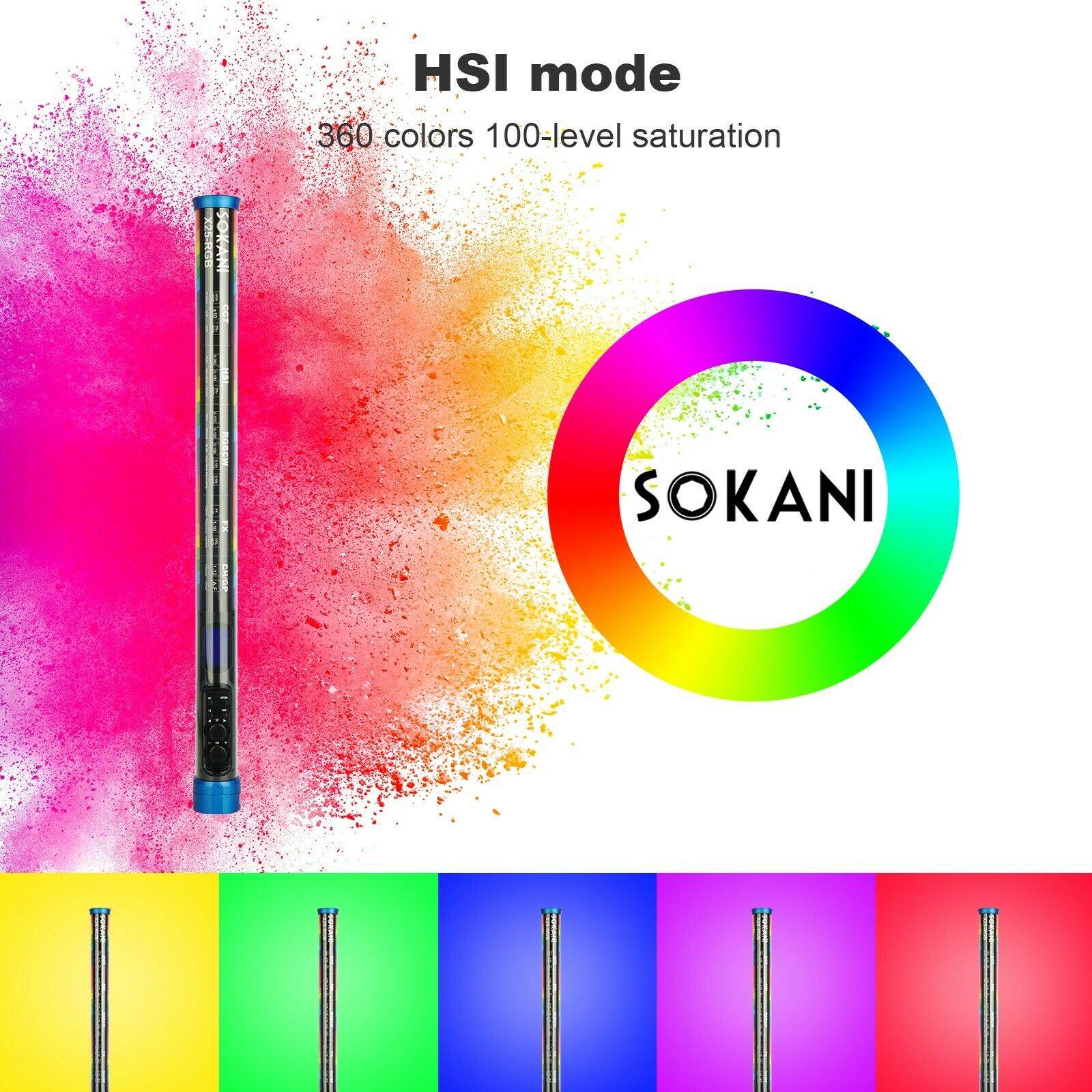 Sokani X25 RGB LED Video Light - Photography Lighting App ulasan dan harga