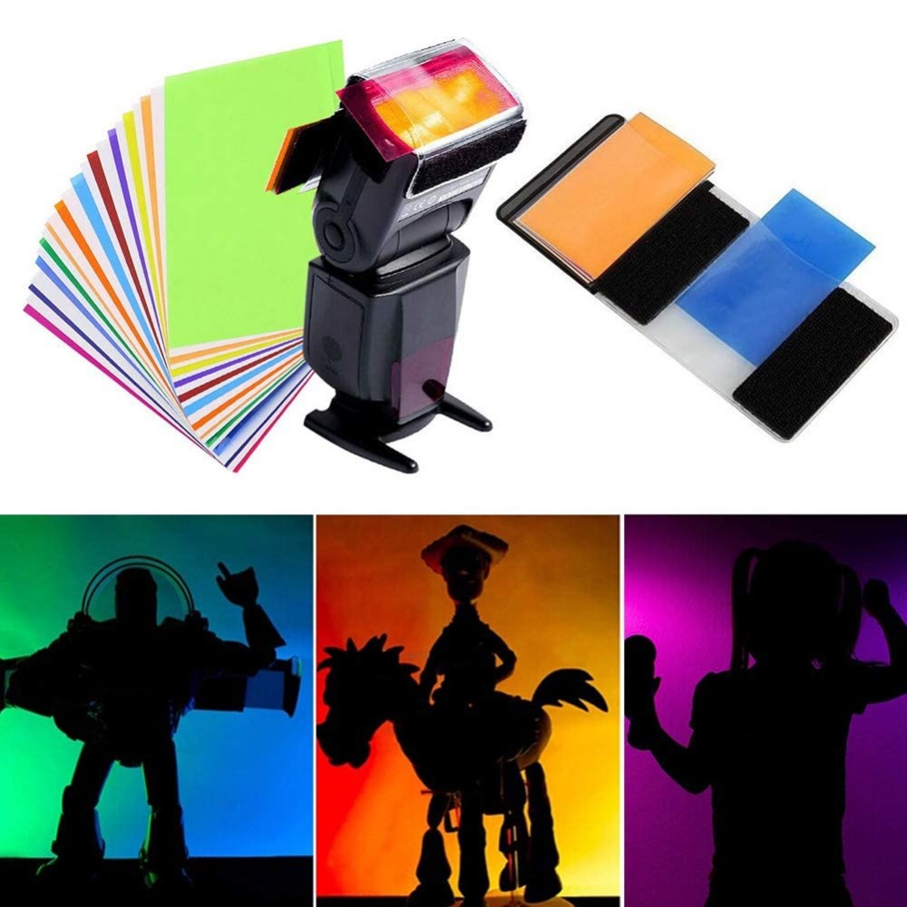 12 Colors Camera Flash Gels Li - Photography Lighting Gels ulasan dan harga