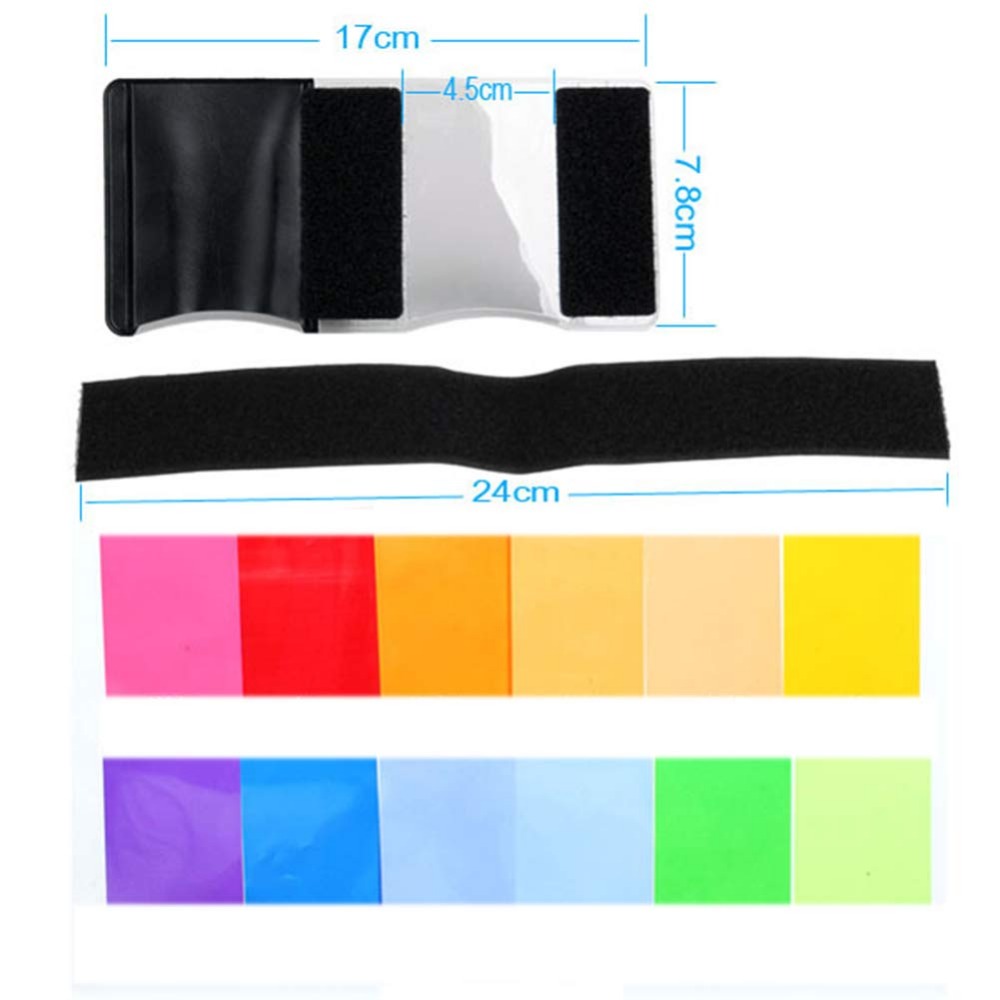 12 Colors Camera Flash Gels Li - Photography Lighting Gels ulasan dan harga
