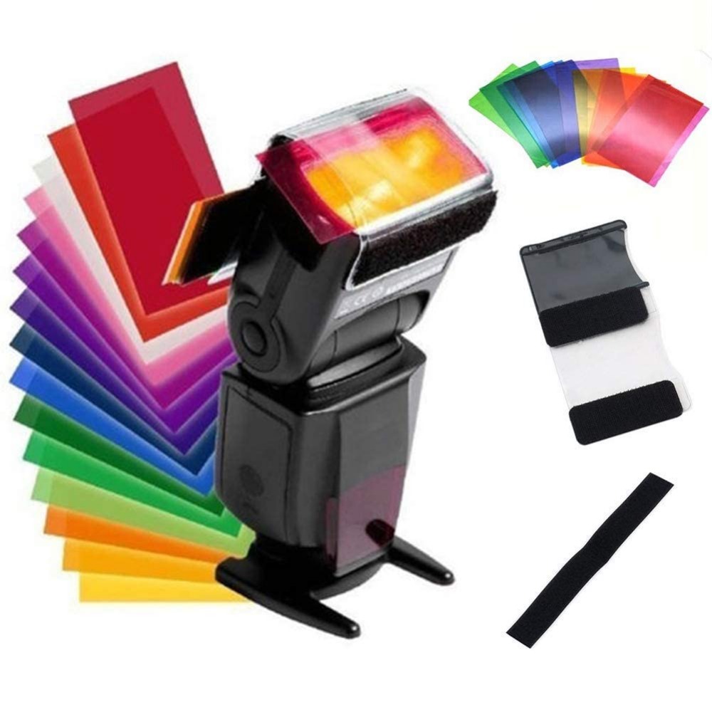 12 Colors Camera Flash Gels Li - Photography Lighting Gels ulasan dan harga