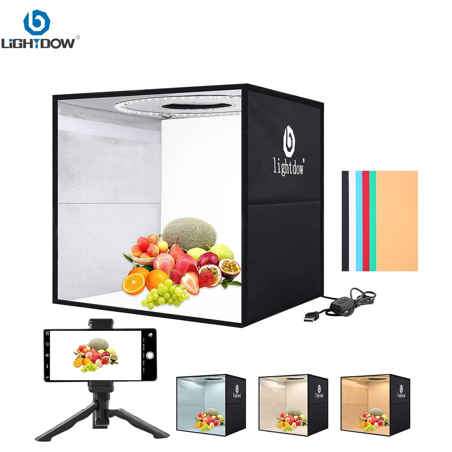 Lightdow Dimmable Photo Box LE - Photography Video Lighting Kit ulasan dan harga